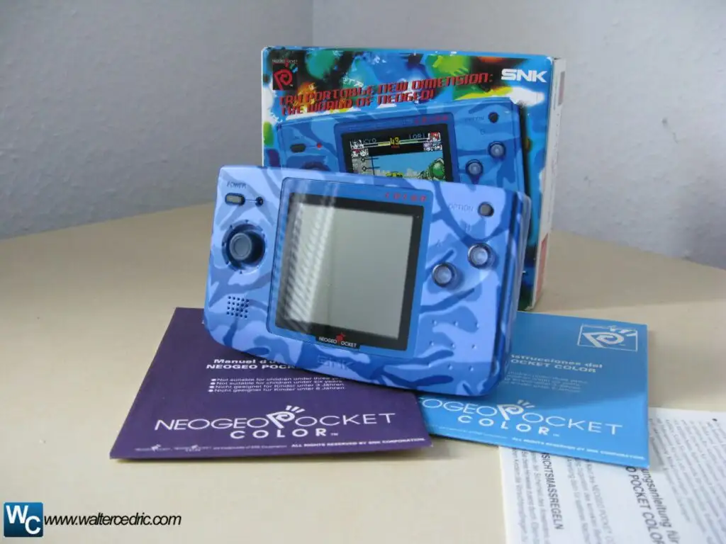 SNK Neo Geo Pocket Color Aqua Blue front view